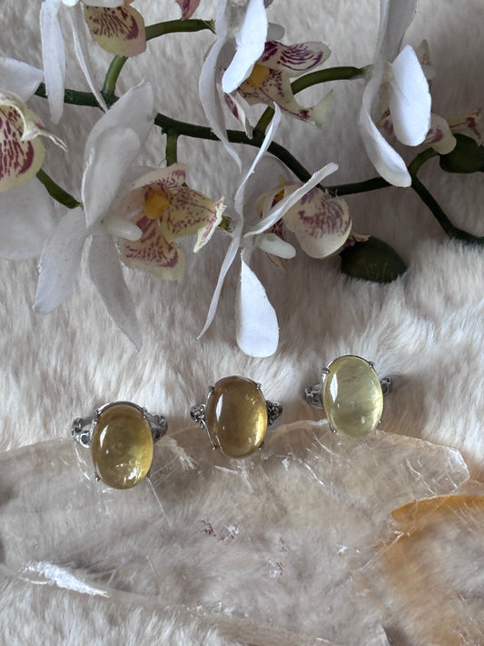 Golden Lepidolite Ring