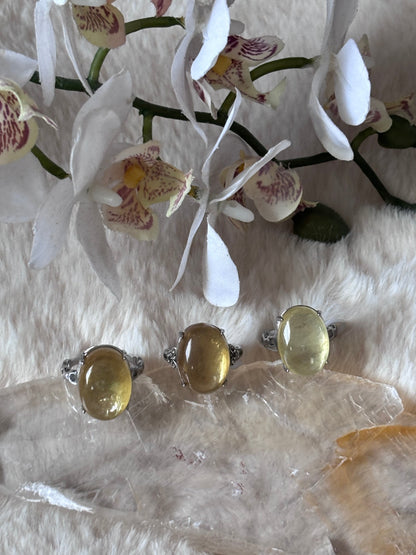 Golden Lepidolite Ring