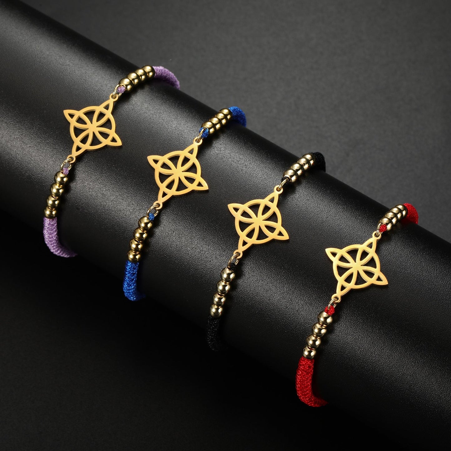 Women's & Men's Witch Knot Beads Black Red Blue Bracelets