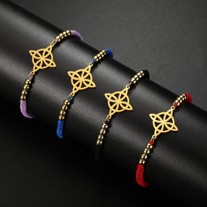 Women's & Men's Witch Knot Beads Black Red Blue Bracelets