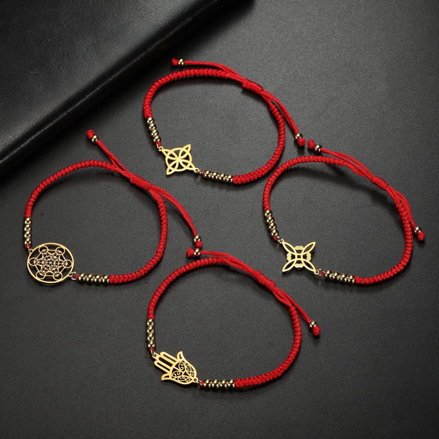 Women's & Men's Witch Knot Beads Black Red Blue Bracelets