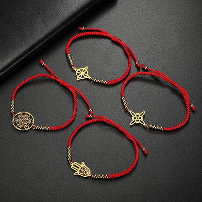 Women's & Men's Witch Knot Beads Black Red Blue Bracelets